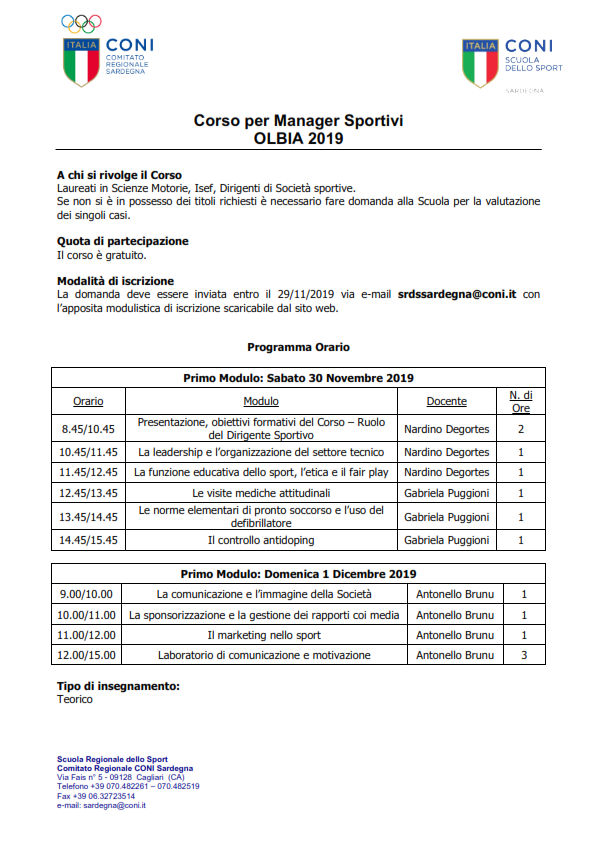 PROGRAMMA Olbia 001